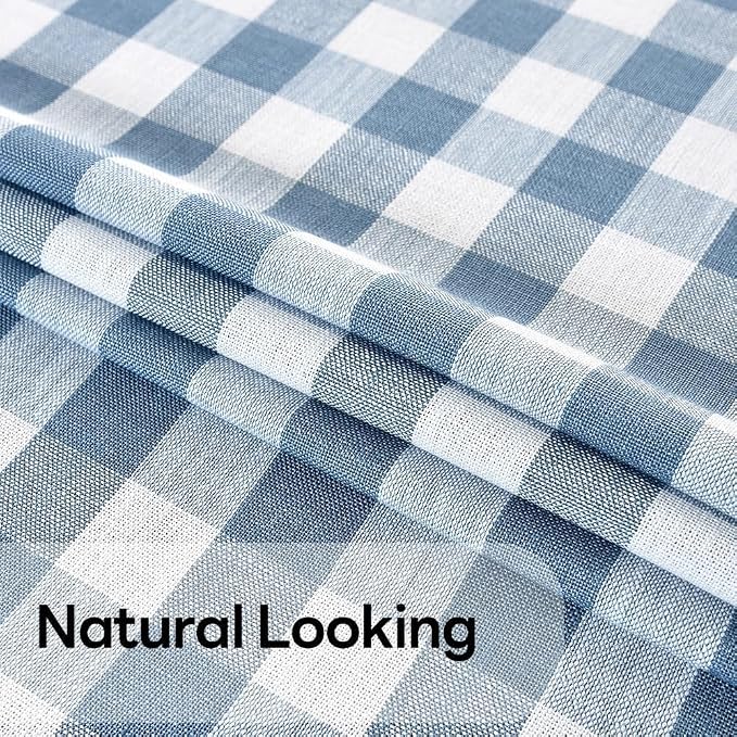 Gingham Table Cloth for Rectangle Tables Sky Blue Checkered Plaid Tablecloth - Image 4