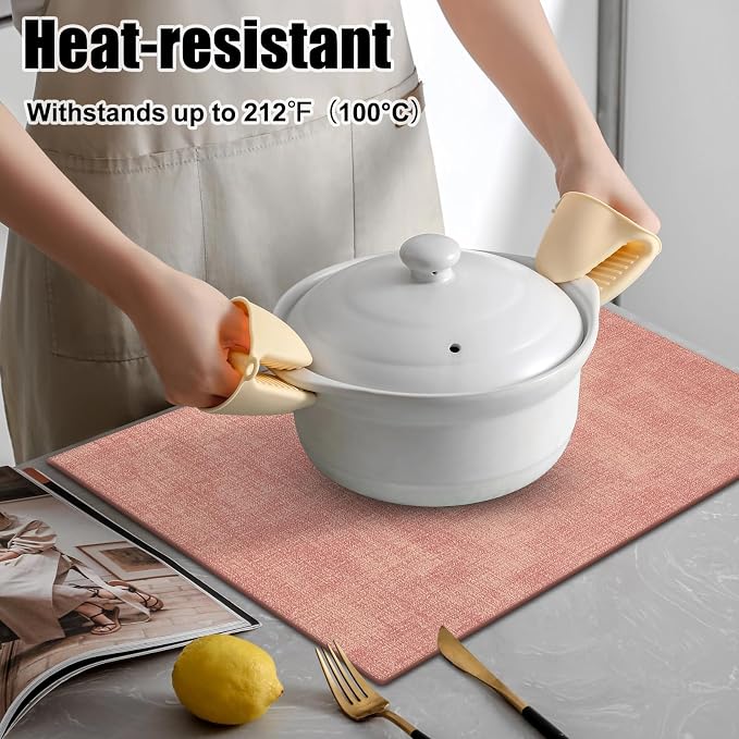 Homaxy Faux Leather Heat Resistant Placemats - Image 2