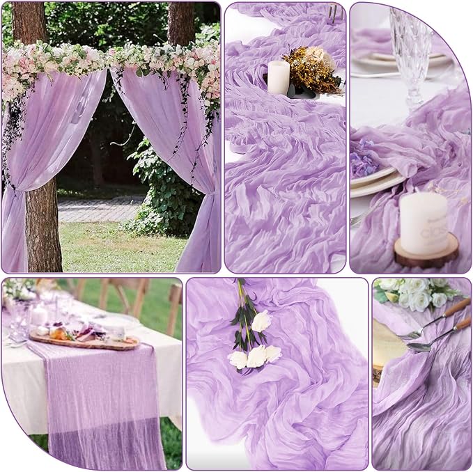 20 Packs Cheesecloth Table Runner 10FT Long Boho Gauze Fabric Table Runner - Image 3