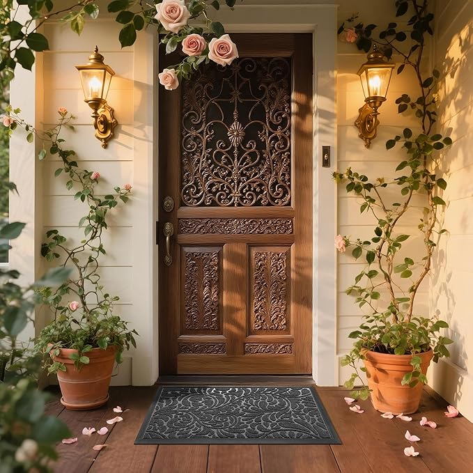 Yimobra Door Mat Outside Entrance 29.5x17, Waterproof Sturdy Outdoor Mats - Image 3