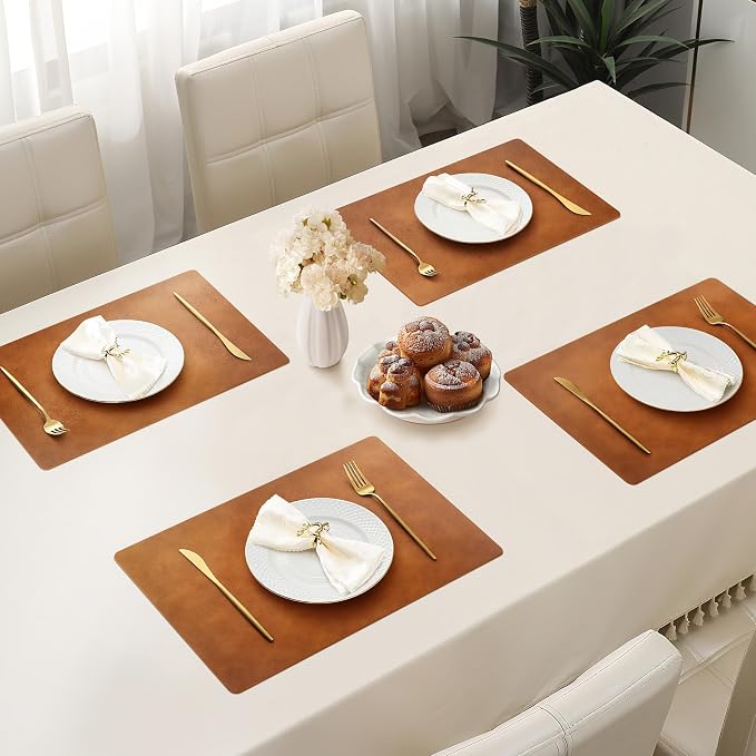Roxifina Faux Leather Placemats Set of 6 - Image 2