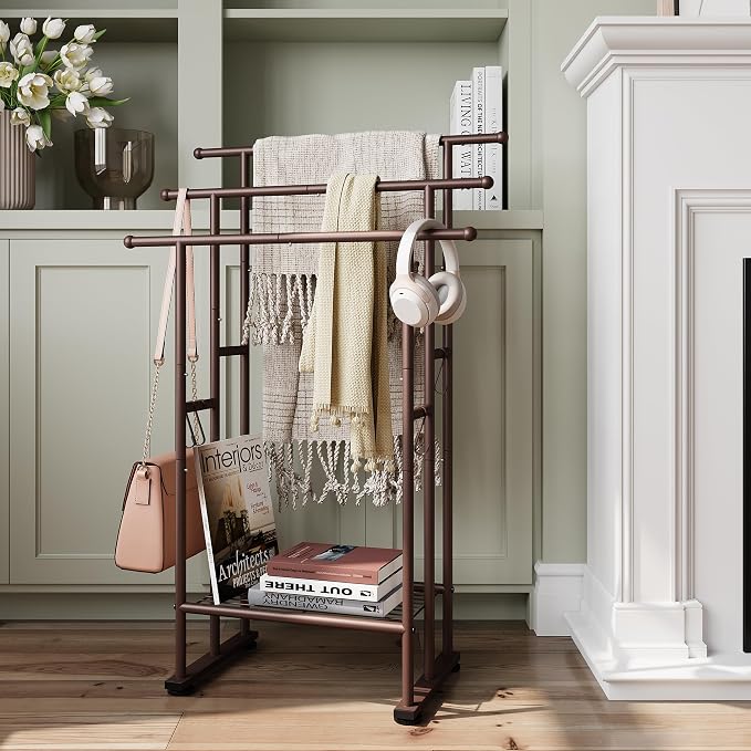 ELYKEN 3 Tier Standing Towel Rack, Freestanding Floor Towel Rack - Image 9