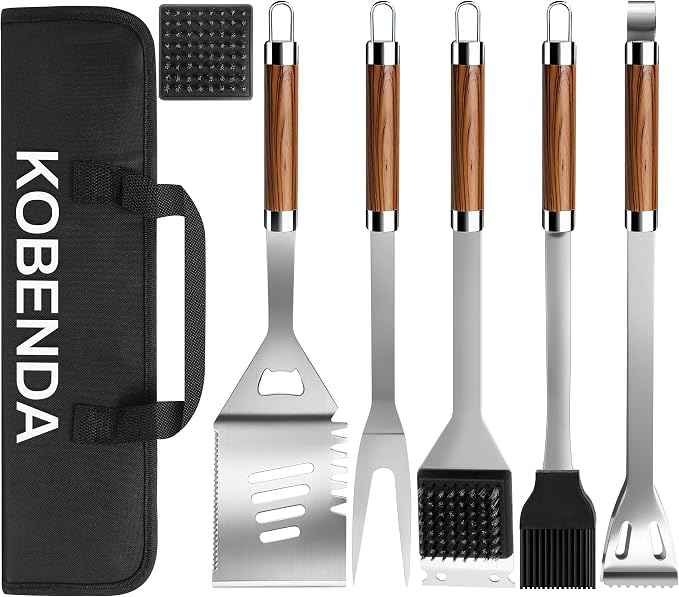BBQ Grill Tools Set, Stainless Steel Grilling Set by KOBENDA