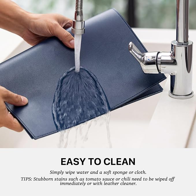 Faux Leather Placemats Set of 4 Vinyl Washable Wipeable Table Mats - Image 3