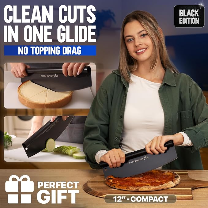 KitchenStar 12-Inch Pizza Cutter Rocker Blade - Image 2