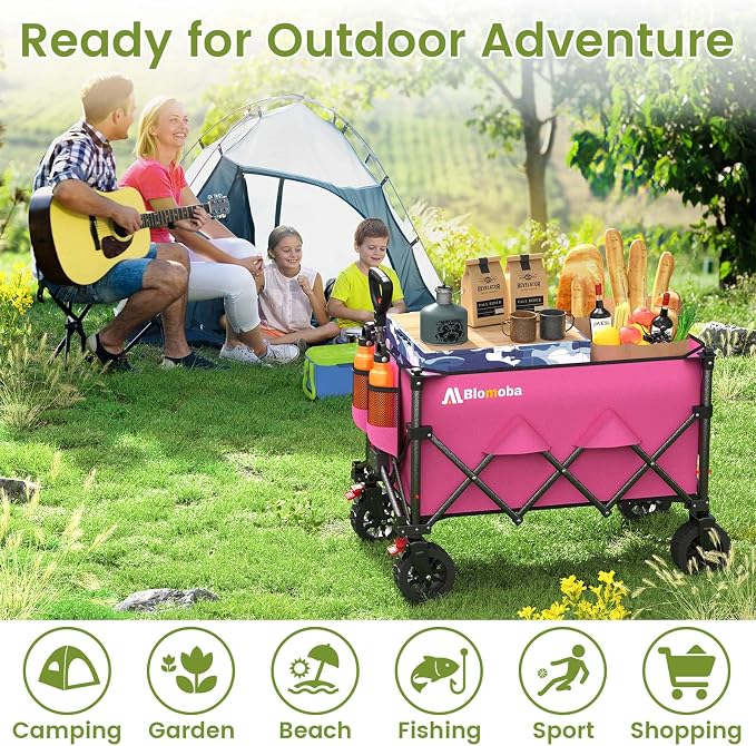 Collapsible Wagon Cart, 150L Heavy Duty Foldable Beach Wagon - Image 9
