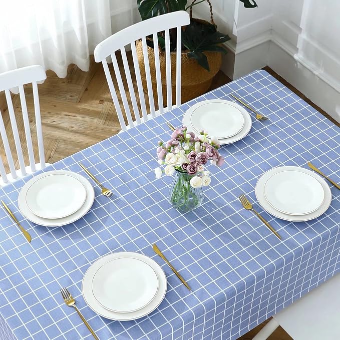 Romanstile Rectangle Vinyl Tablecloth, 100% Waterproof Oil-Proof Checkered - Image 5