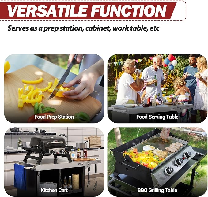 Royal Gourmet PC3201S Movable Grill Cart, Storage Cabinet - Image 9