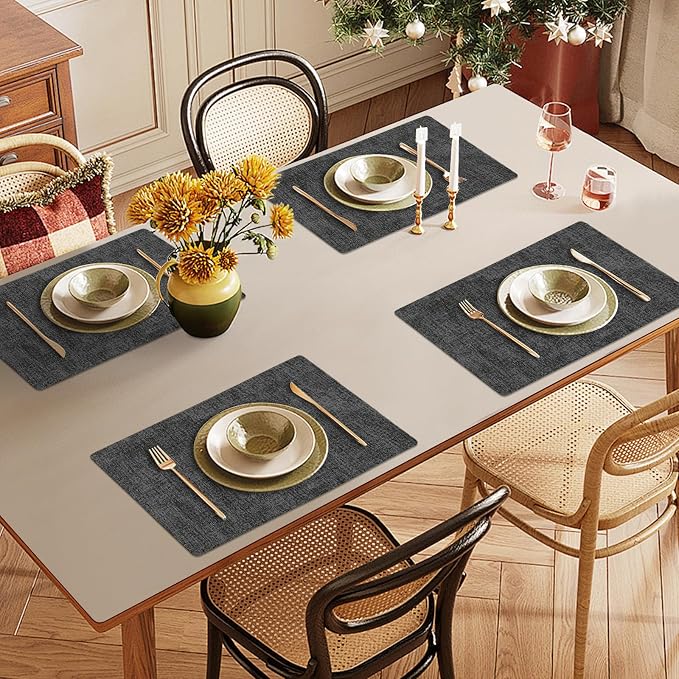 Faux Leather Heat Resistant Placemats Set of 4 – Waterproof Oilproof Wipeable - Image 7
