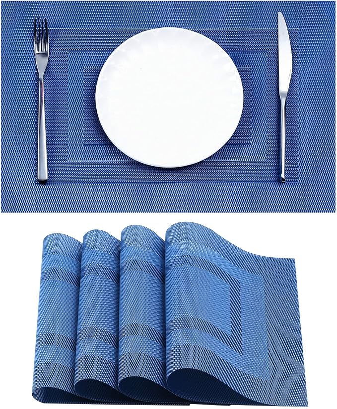 Leetaltree Blue Frame Placemats Set of 4 by Leetaltree-ArtatEveryTable