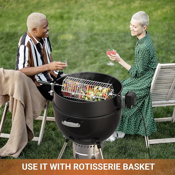 onlyfire Universal High-Temp Resistance Black Coated Steel Charcoal Kettle - Image 5