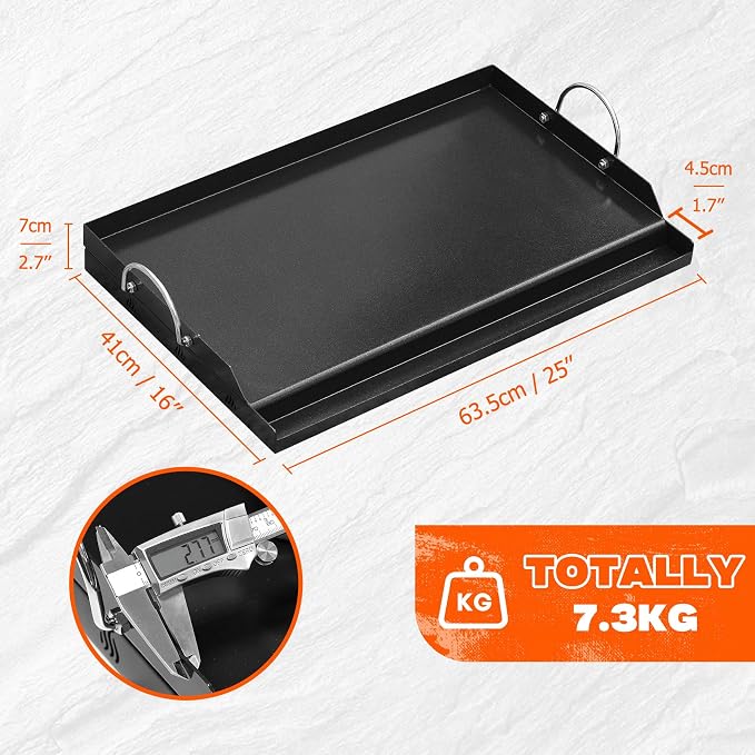 onlyfire Universal BBQ Griddle for Charcoal/Gas Grills, Ceramic Coated - Image 2