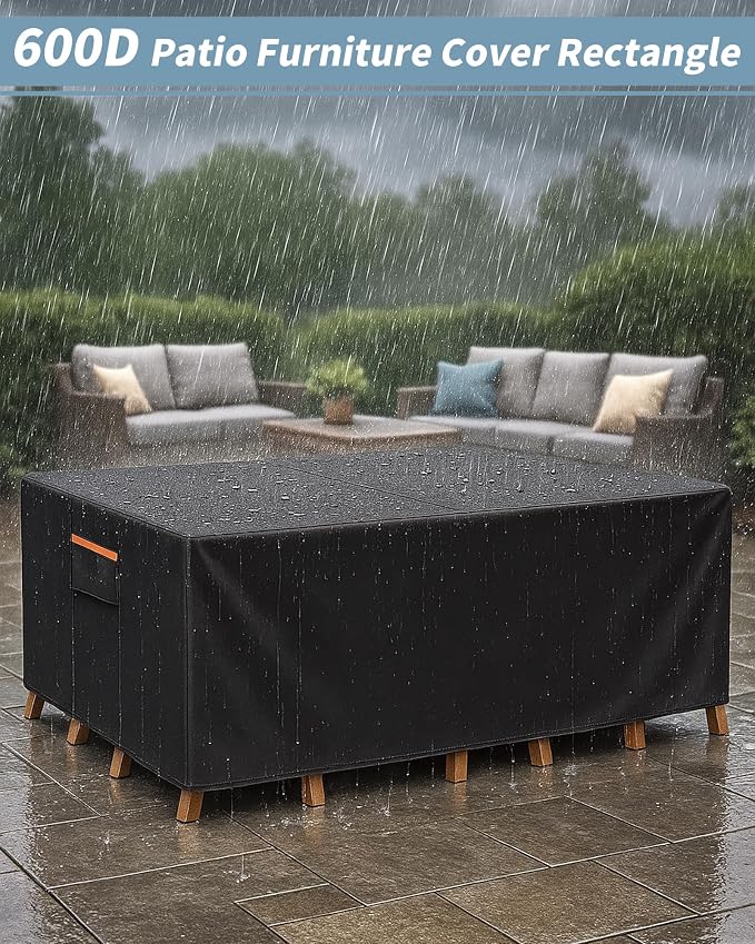 Outdoor Waterproof Furniture Cover, 76W x 54L x 28H inches Heavy Duty 600D - Image 2