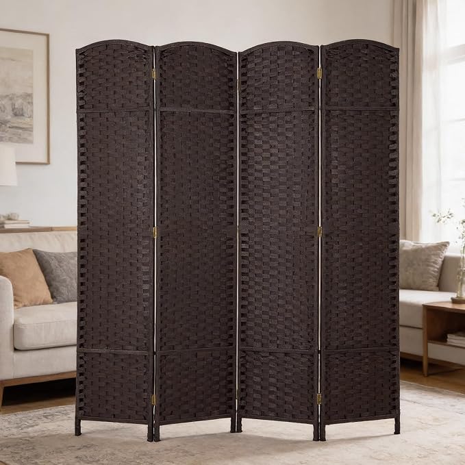 FDW Room Divider 4 Panel Screen 5.6 Ft Tall Partition Privacy Screens Folding - Image 7