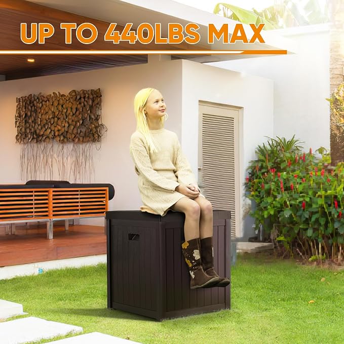ZYJOYY 51 Gallon Resin Deck Box, Outdoor Storage Box Waterproof - Image 9