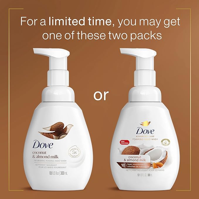 Dove Foaming Hand Wash Coconut & Almond Milk Pack of 4 Protects Skin from - Image 3