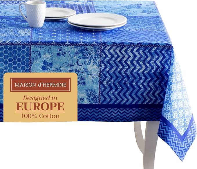 Maison d' Hermine Table Cloth Square Table 100% Cotton 54 x 54 Inches by MaisondHermine