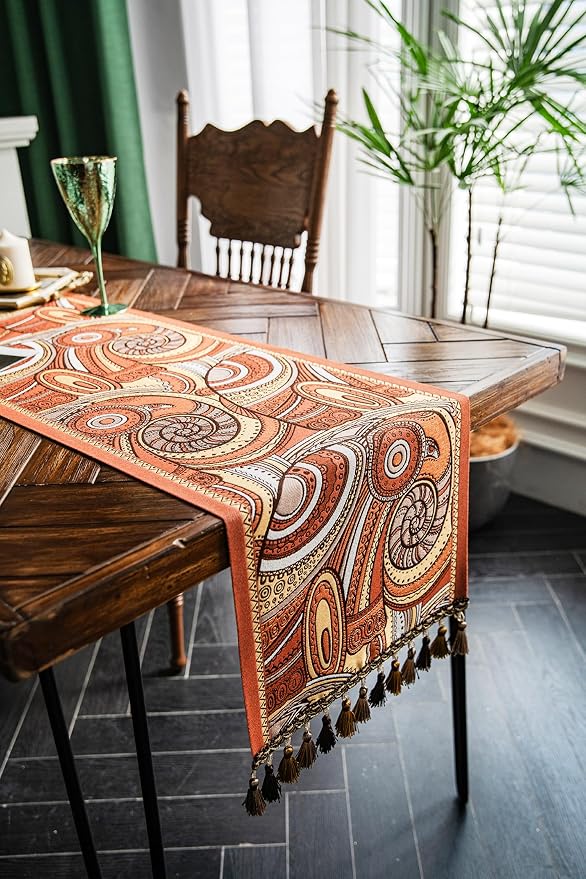 13×72 Inch Table Runner, Retro-Luxury Tassels Series - Image 6