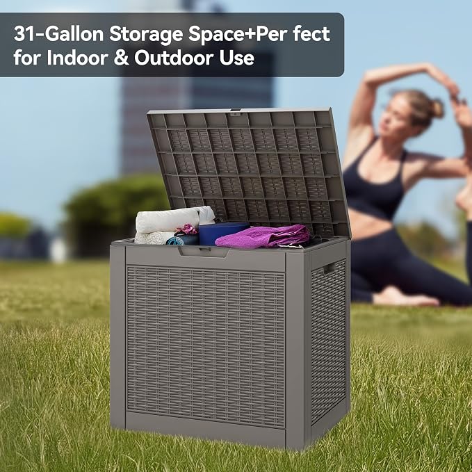 KAMABOKO 30 Gallon Outdoor Storage Box, Resin Deck Boxes Indoor and outdoor - Image 5