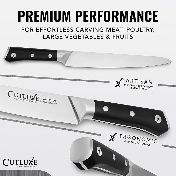 Cutluxe Turkey Carving Knife Set – Carving Fork & Knife - Image 4