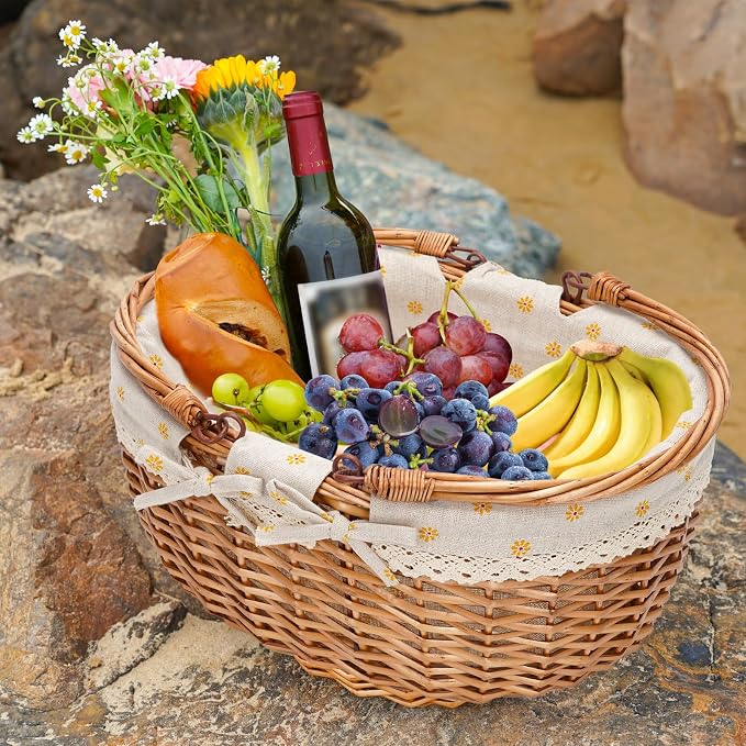 G GOOD GAIN Wicker Picnic Basket - Image 3