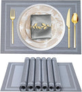 BETEAM Placemats Set of 12, Woven Vinyl Placemat by BETEAM