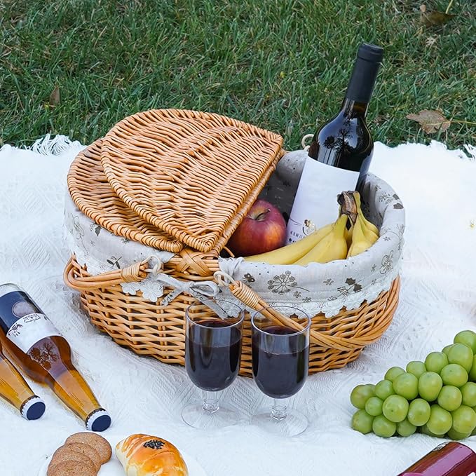 ZORMY 15" Wicker Picnic Baskets - Image 5