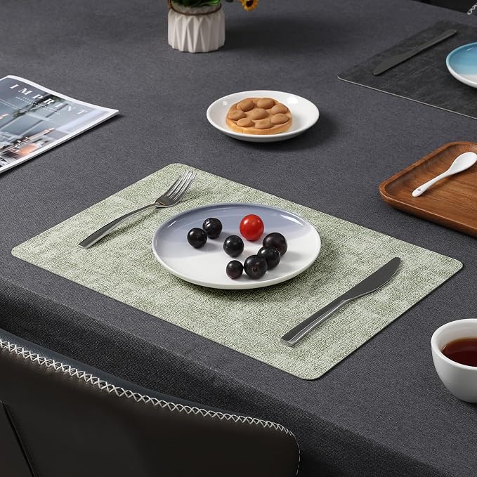 Myir JUN Placemats Dual Sided, Faux Leather Place Mats Set of 4 Indoor Placemat - Image 8
