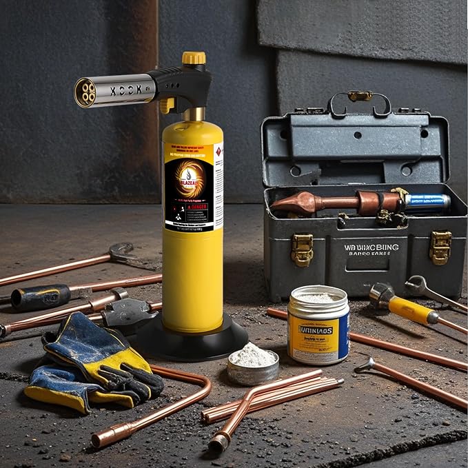 BLAZEAL Propane Torch Kit with 3x MAPP Gas, 4-Flame Blow Torch Head with - Image 8