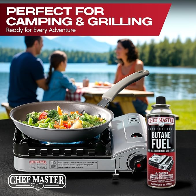 Chef Master 4x 8oz Butane Fuel Canister - Image 7