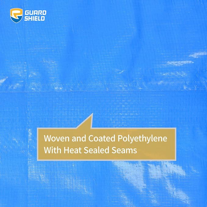 GUARD SHIELD Blue Tarp Waterproof 10x10 Feet Medium Duty All Purpose Poly Tarps - Image 5