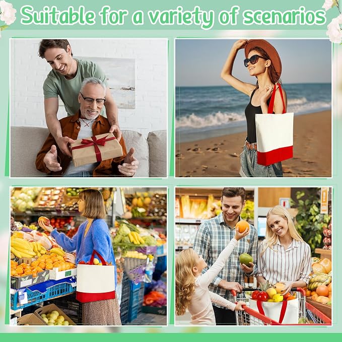 Sanwuta 24 Pcs Canvas Tote Bags Bulk - Image 7