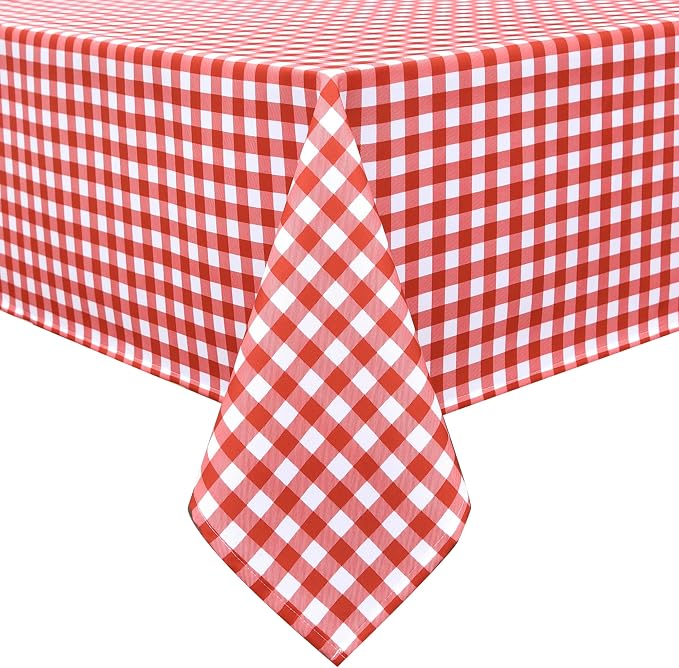 Classic Gingham Buffalo Tablecloth Fabric by Essifunia