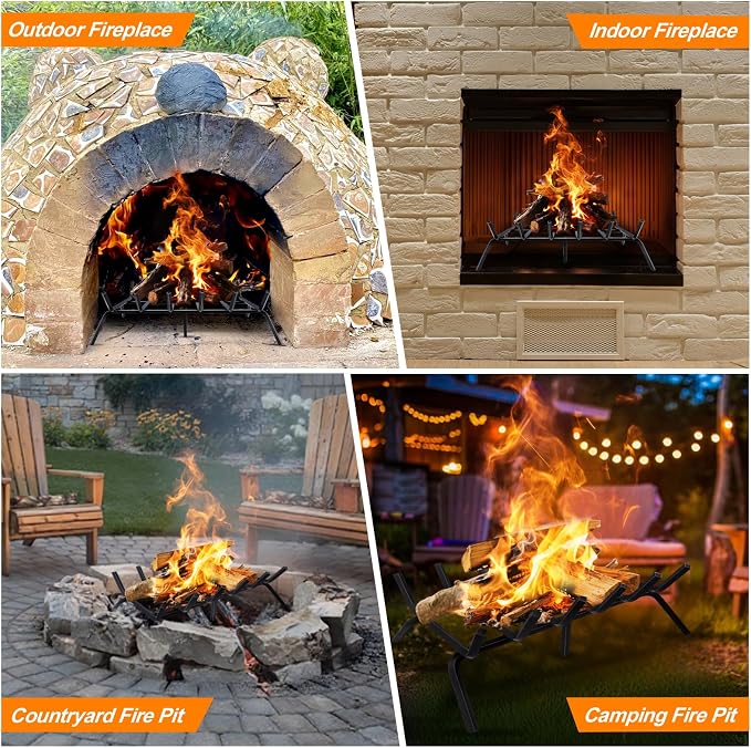 Fireplace Grate, Fireplace Log Holder, 27 inch Heavy Duty Solid Cast Iron - Image 7