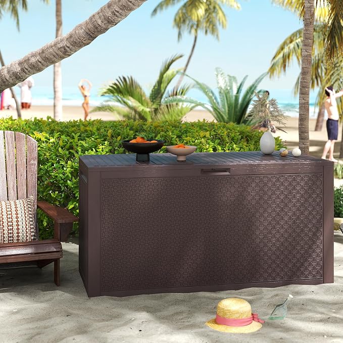 ZYJOYY 90 Gallon Resin Deck Box, Weatherproof Outdoor Storage Box - Image 9