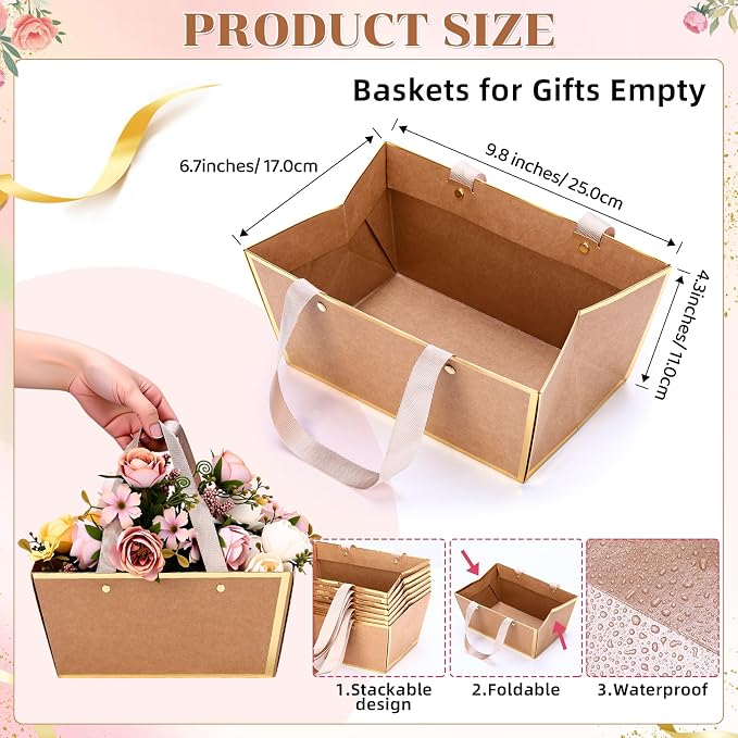 Tuanse 30 Pcs Basket for Gift Empty DIY Bulk Gift Basket Kit - Image 2