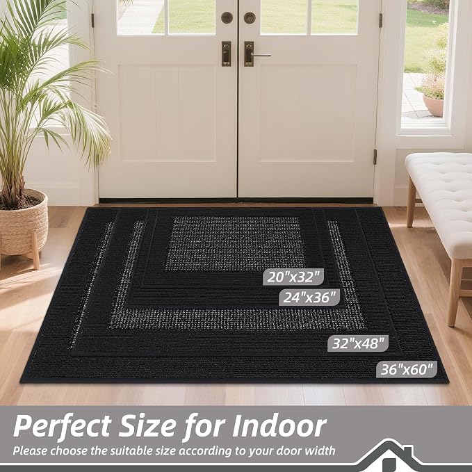 BEQHAUSE Indoor Door Mat 32" x 48", Dirt Trapper Door Mats Non-Slip Entryway - Image 2