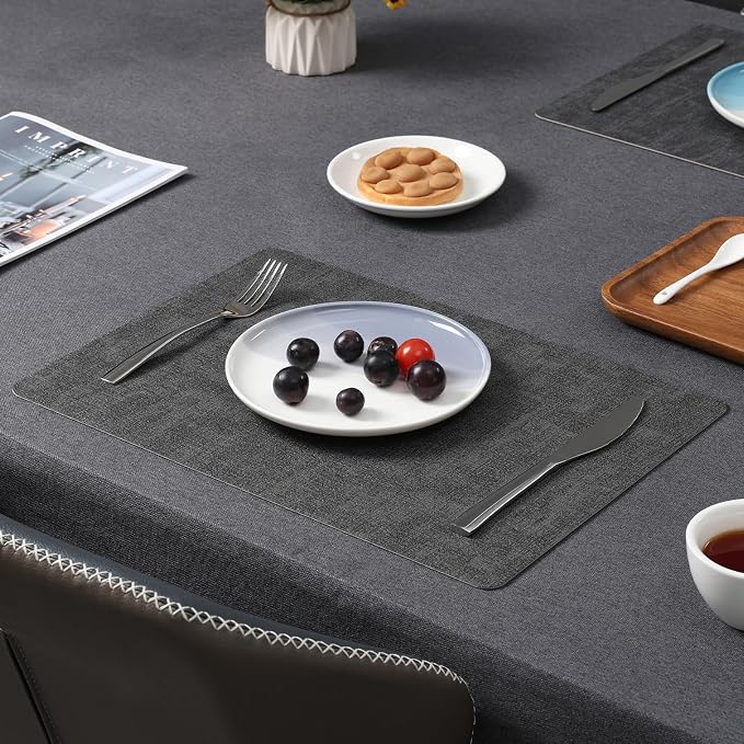 Myir JUN Placemats Dual Sided, Faux Leather Place Mats Set of 4 Indoor Placemats - Image 8