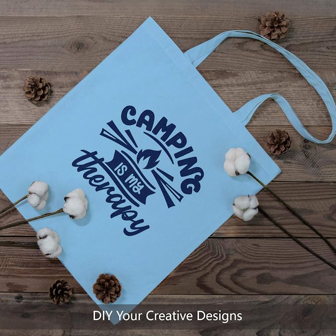 TOPDesign 6-Pack Economical 16"x15" Baby Blue Cotton Tote Bag, Lightweight - Image 3
