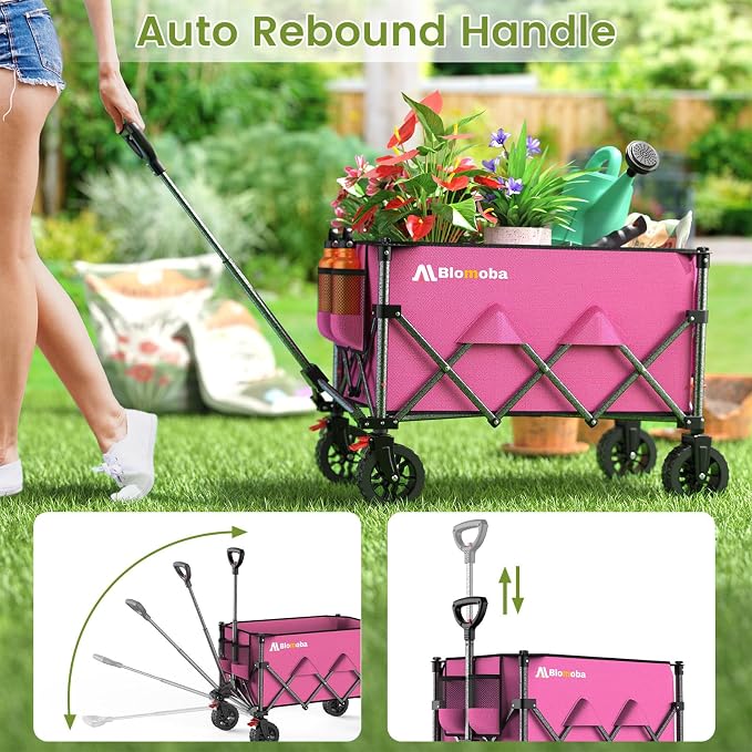 Collapsible Wagon Cart, 150L Heavy Duty Foldable Beach Wagon - Image 8
