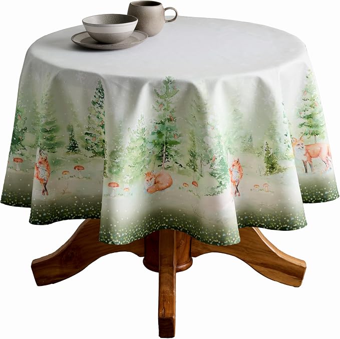 Maison d' Hermine Table Cloth Round Table 100% Cotton 69 Inches Fall Tablecloth by MaisondHermine