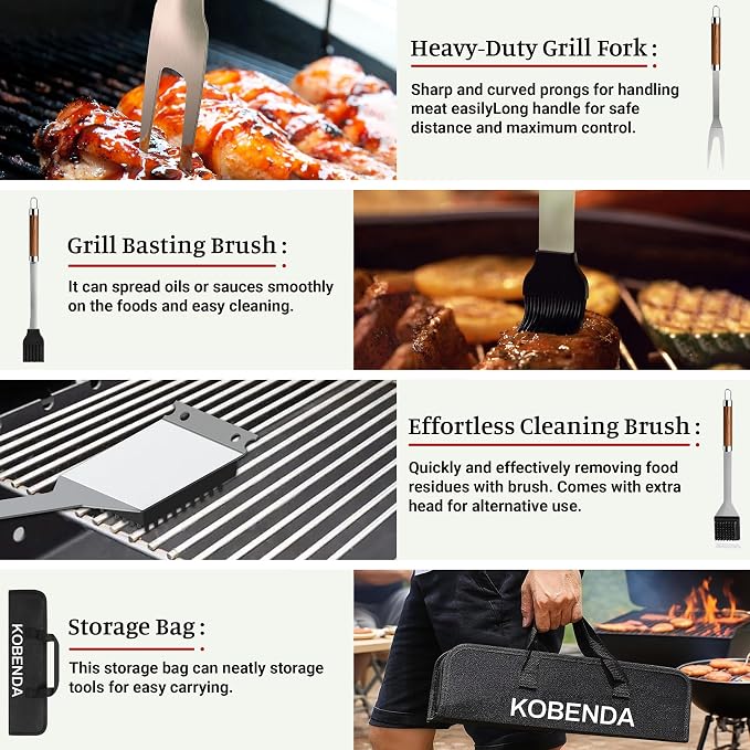 BBQ Grill Tools Set, Stainless Steel Grilling Set - Image 5