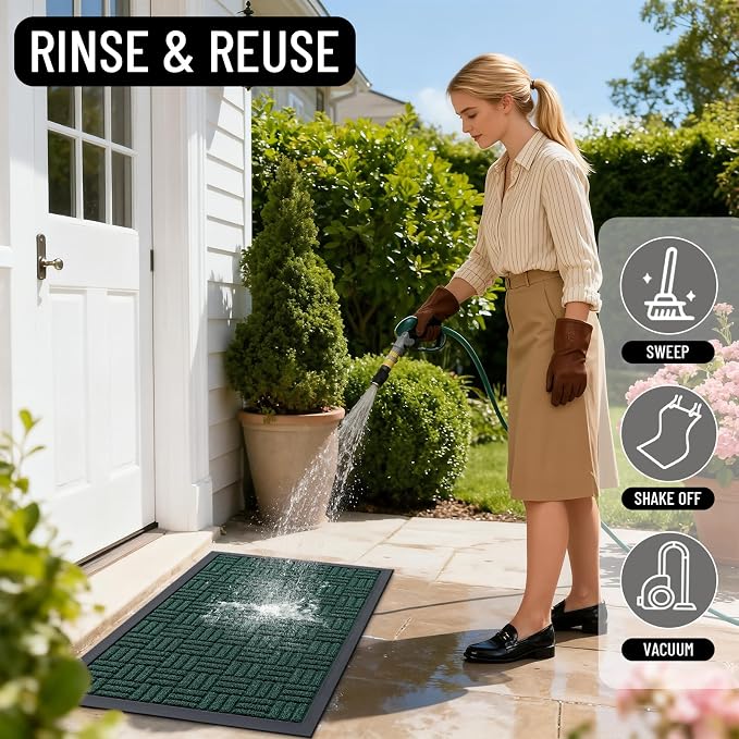 OLANLY Front Door Mat Outside Entrance 59x34, Heavy Duty Sturdy Natural Rubber - Image 7