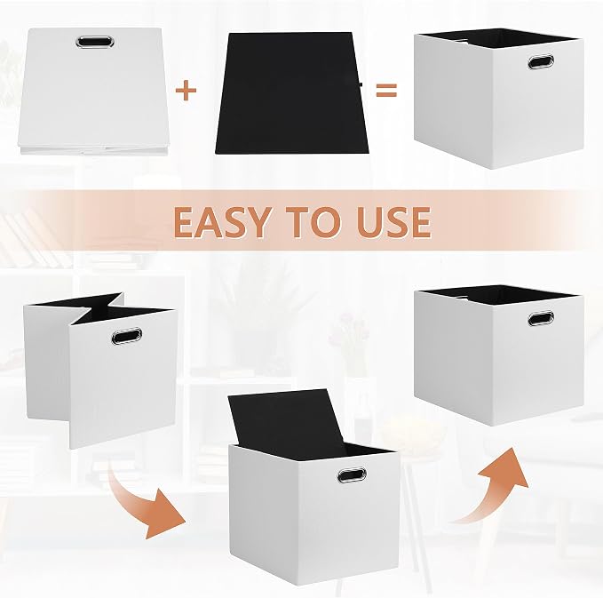 Posprica 13x15x13in Collapsible Storage Bins, Fabric Foldable Cube Storage Boxes - Image 6