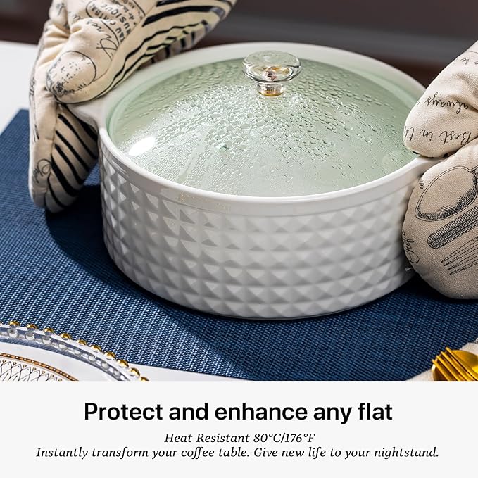 LEXMORE Placemats Set of 6 Vinyl/Plastic Woven Place Mats - Image 5