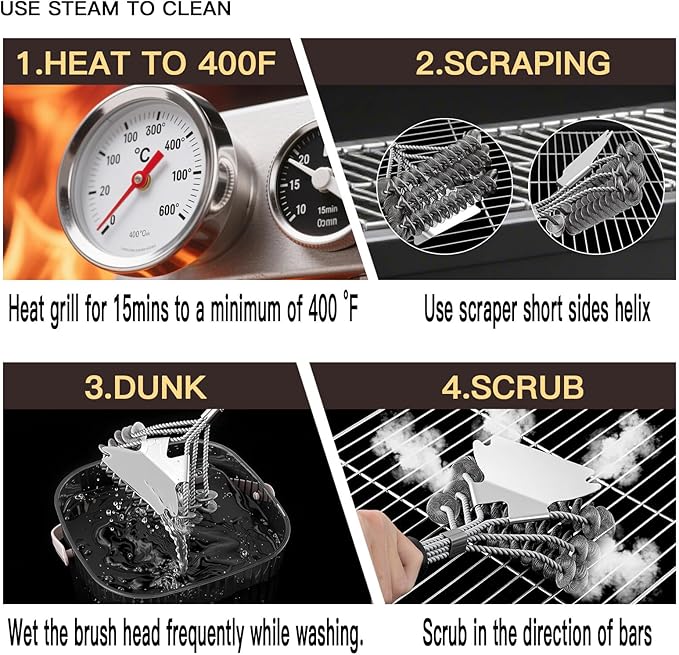 Grill Brush and Scraper Bristle Free Safe BBQ Brush - Image 8