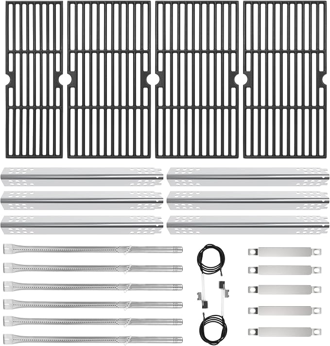 Cast Iron Grill Grates and Stainless Steel Grill Part Kit by DELSBBQ