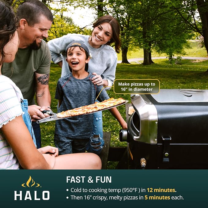 HALO Versa 16 Pizza Oven | 16” Rotating Stone, Patented Dual Burner System - Image 2
