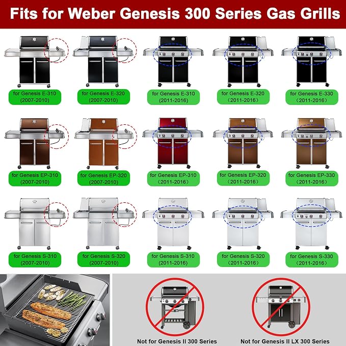 GasSaf 19.5" Grill Grates for Weber Genesis 300, Weber Genesis Grill Grates - Image 7