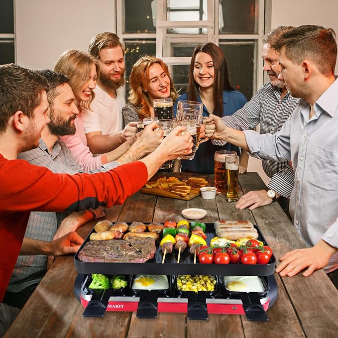 TAMARIT Classic 8 Person Raclette Grill 1500W Electric Tabletop Griddle - Image 4